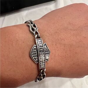 Harley-Davidson Women Flame Link Bracelet Sterling silver 925 and case